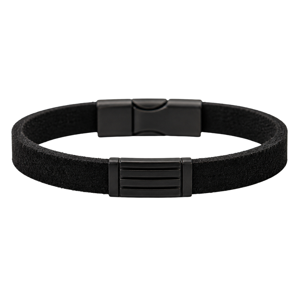 Premium Suede Bracelet – Matte Black | Hillston Clouver