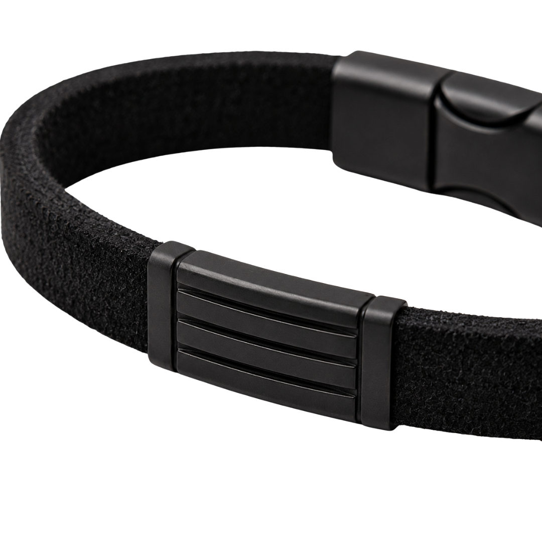 Premium Suede Bracelet – Matte Black | Hillston Clouver