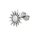 Polished Stainless Steel Sun Stud Earring – Silver | Hillston Clouver