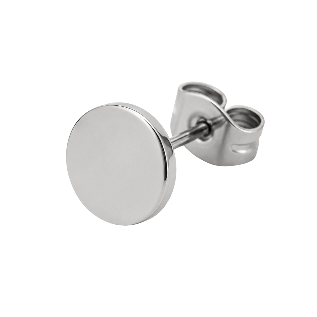 Minimalist Stainless Steel Stud Earring – Silver | Hillston Clouver