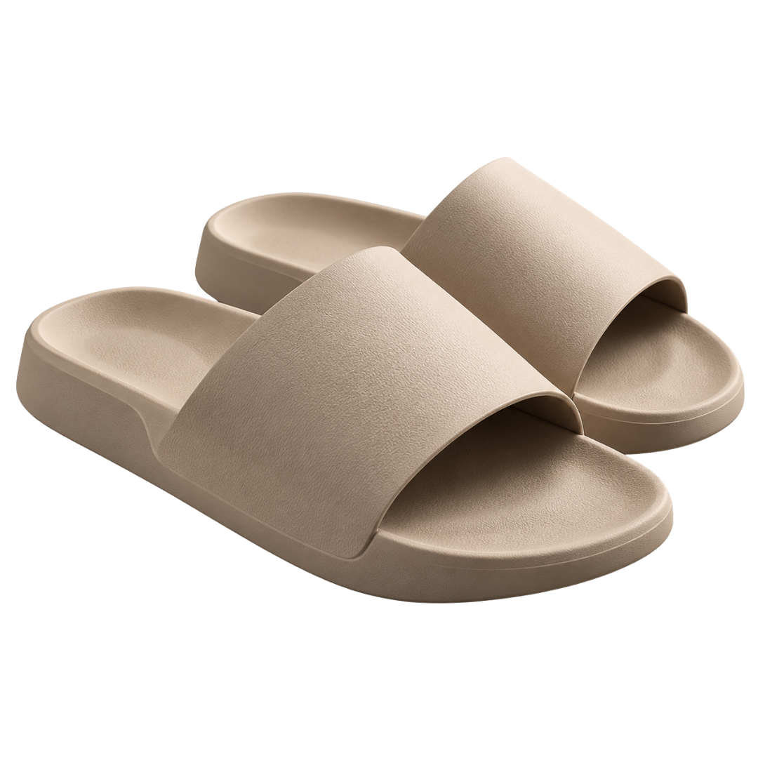 Modern Cushioned Slide Sandals – Sand Beige | Hillston Clouver