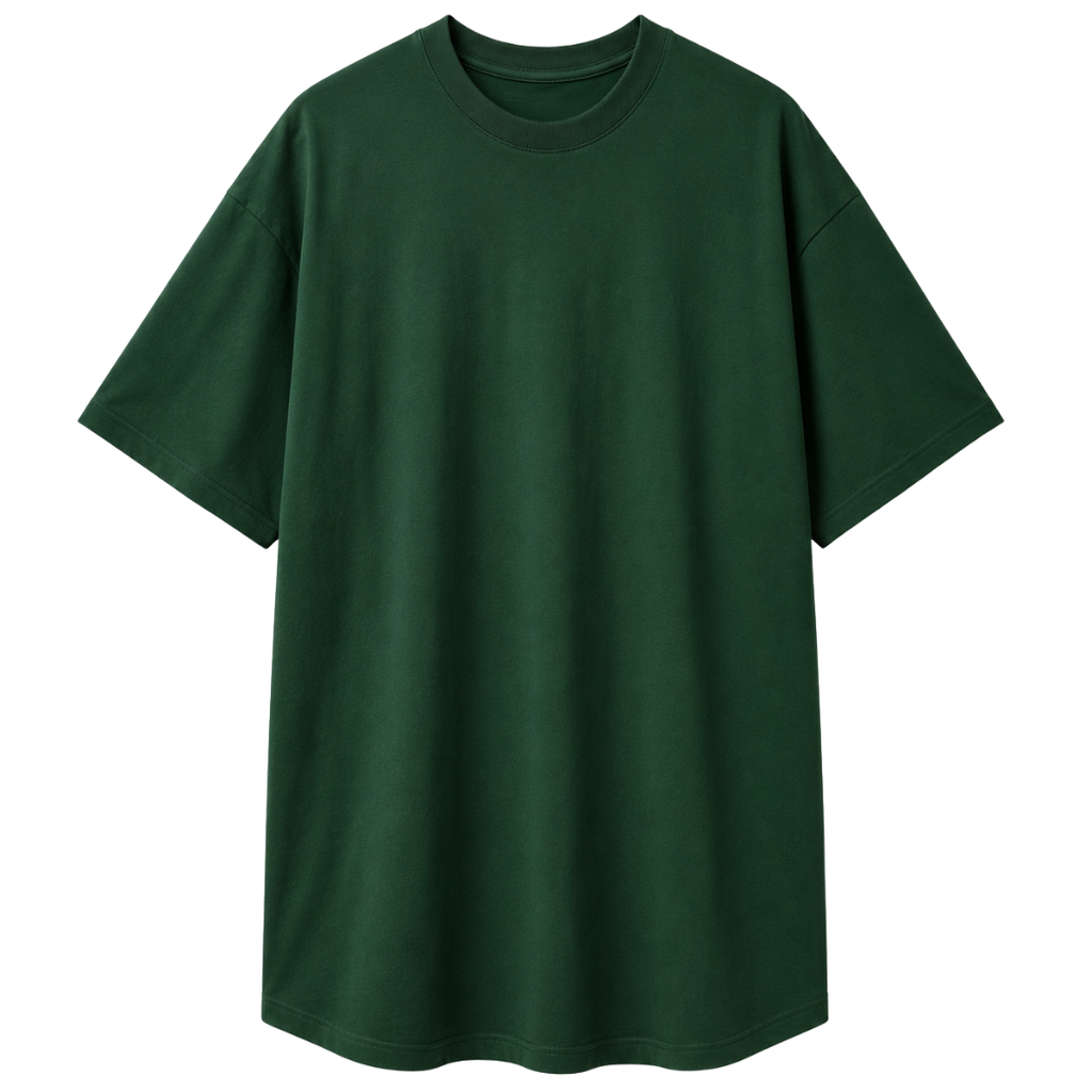 Premium Longline Cotton T-Shirt – Forest Green | Hillston Clouver