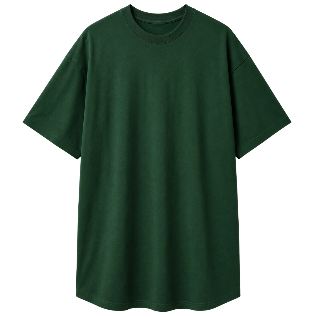 Premium Longline Cotton T-Shirt – Forest Green | Hillston Clouver