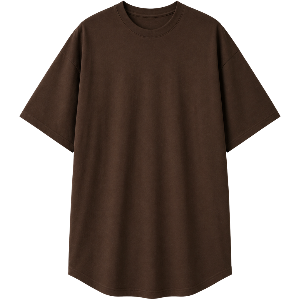 Premium Longline Cotton T-Shirt – Chocolate Brown | Hillston Clouver